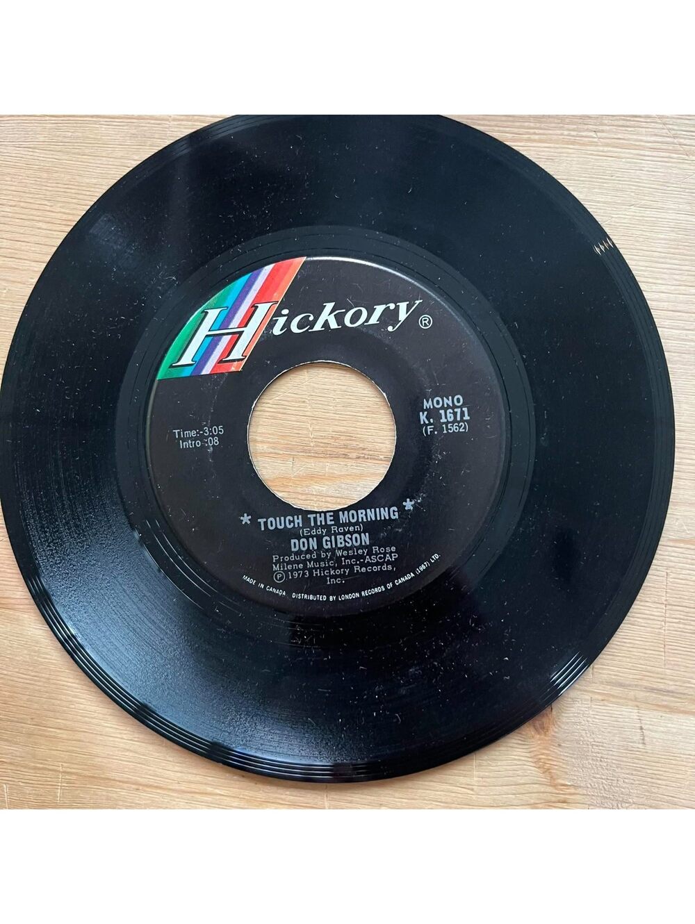 Don Gibson - Touch the Morning/Too soon to Know 45rpm VG+ R16